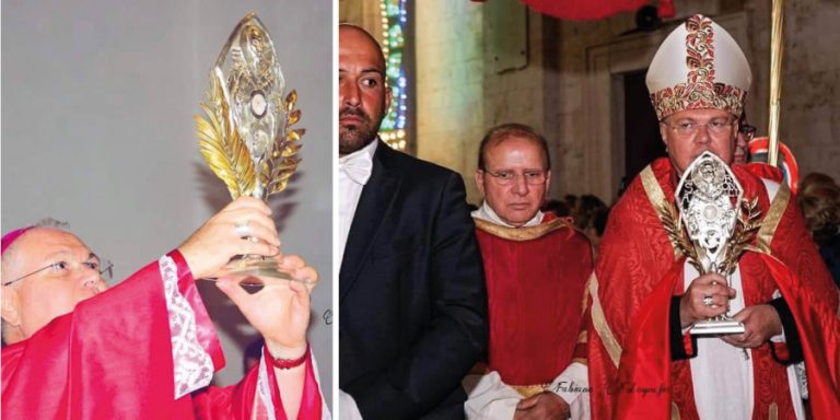 Mons. Favale benedice il nuovo reliquiario di Turi. Esposto il ‘dono’ della Chiesa di Zara  