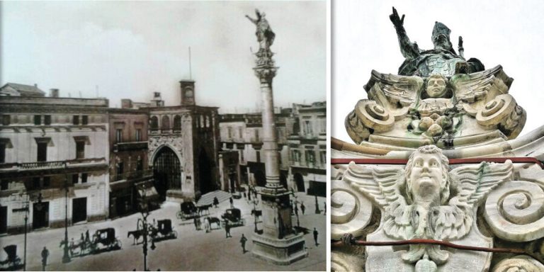 Sant’Oronzo, la statua della piazza. Sulla colonna l’opera settecentesca di Mauro Manieri/1